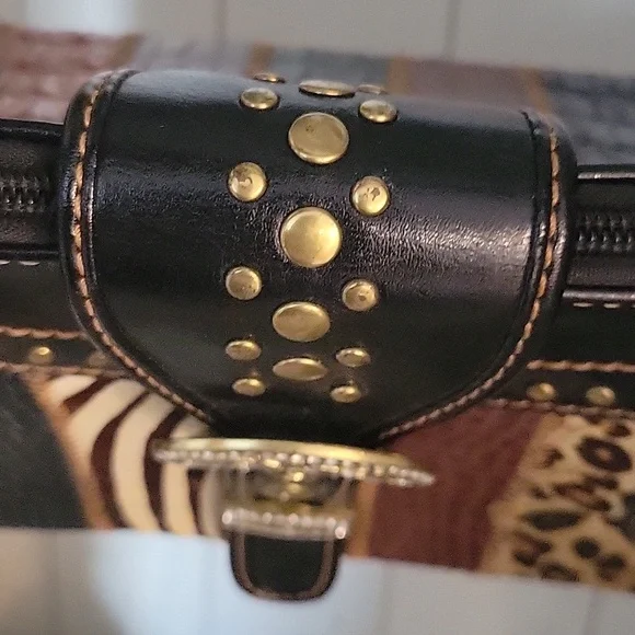 Genuine Leather Western Handbag Purse Animal Print Skin In Nice Condition - Picture 8 of 10